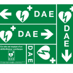 Signalétique DAE set de 5 autocollants