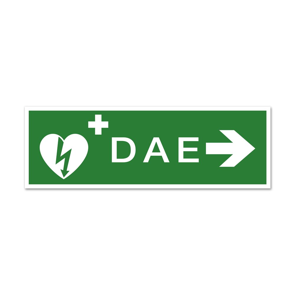 -evacuation-sign-with-defibrillator-picto-ead-right-arrow Signalétique 'DAE flèche à droite' – Image 1