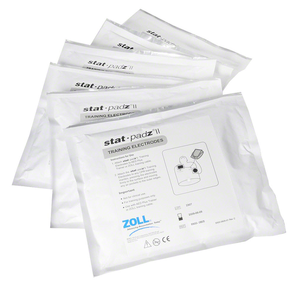 8900-0805-01-large Zoll AED Plus trainer Stat-Padz ll électrodes de formation (6 paires) – Image 1